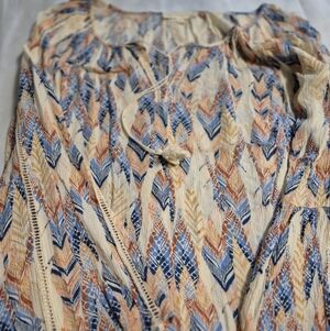 Lovestitch Size LARGE Multicolor Boho Blouse